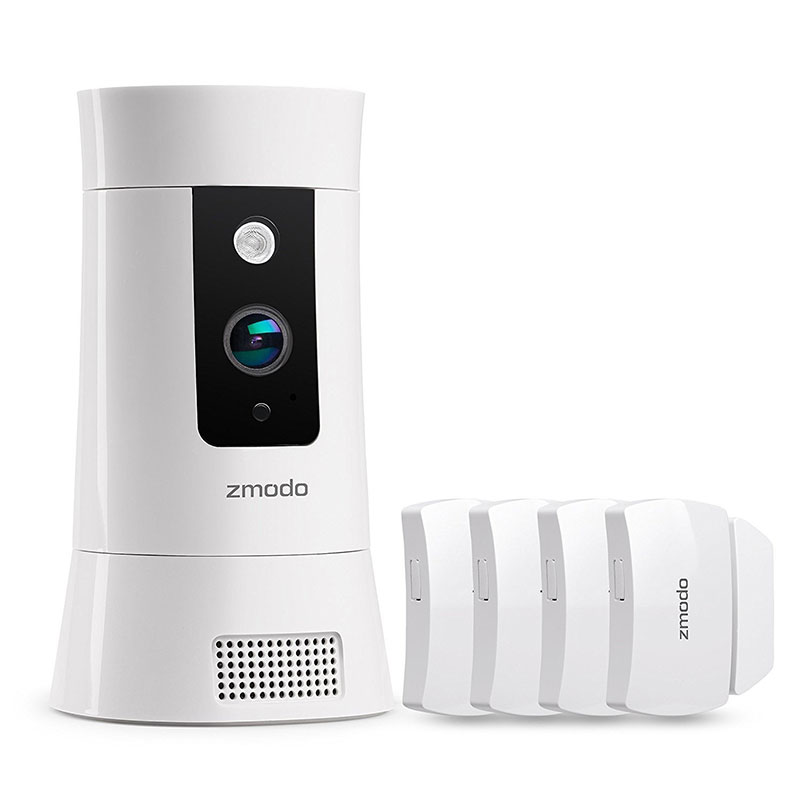 Zmodo pivot 1080p 360 degree wifi camera with smarthub and hot sale bonus window sensors