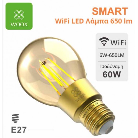 Woox 703598 Lampadina LED E27 con Filamento Smart Controllo Vocale Alexa  A+, R9078 Bianco Caldo : : Illuminazione